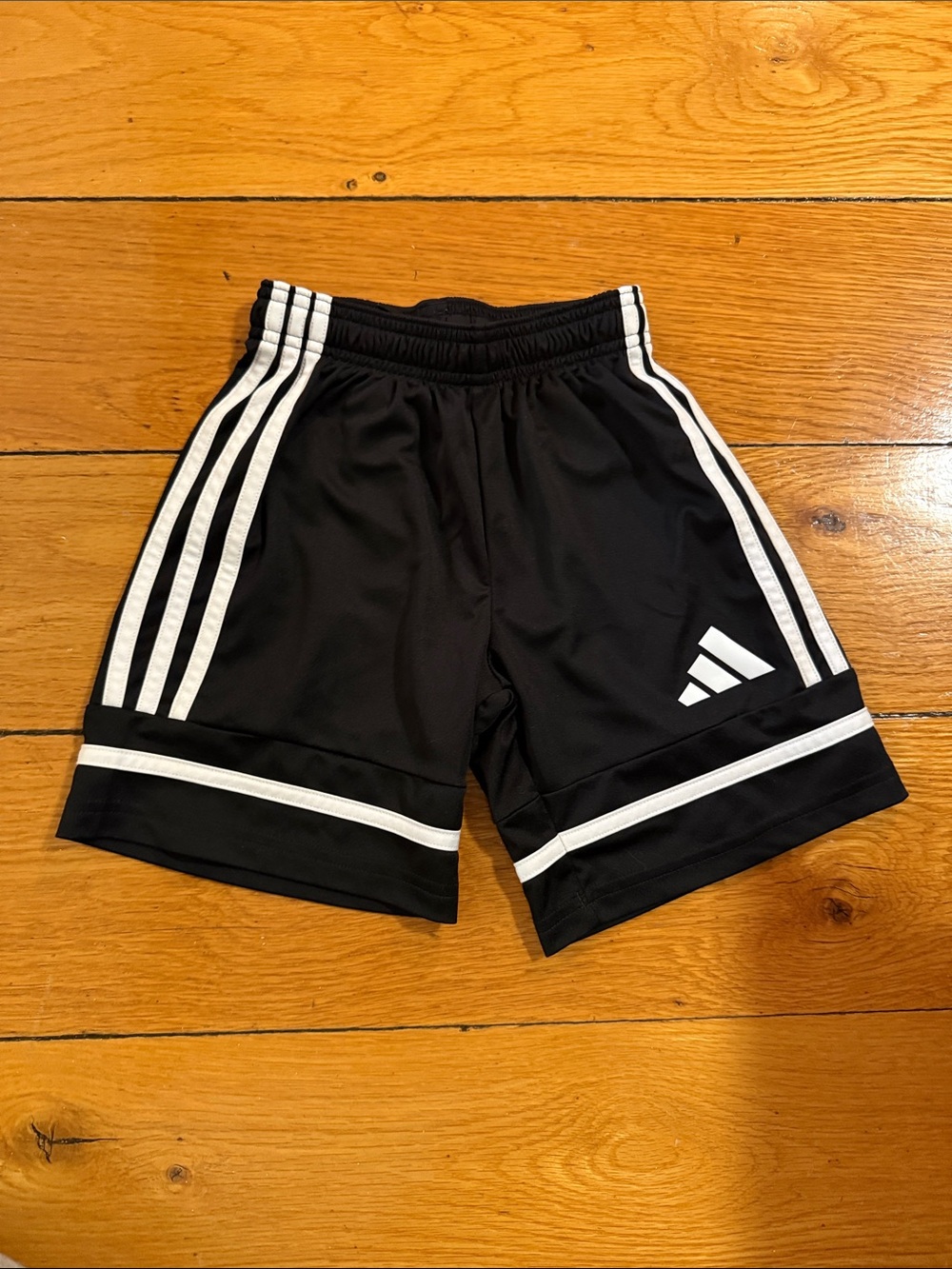 adidas Black Shorts with White Stripe Accents